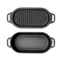 Valhal Outdoor Zwart Dutch Oven Braadpan Gietijzer met Grill Deksel Ovaal 1 liter