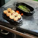 Valhal Outdoor Zwart Dutch Oven Braadpan Gietijzer met Grill Deksel Ovaal 1 liter (3).webp