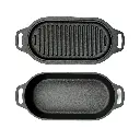 Valhal Outdoor Zwart Dutch Oven Braadpan Gietijzer met Grill Deksel Ovaal 1 liter.webp