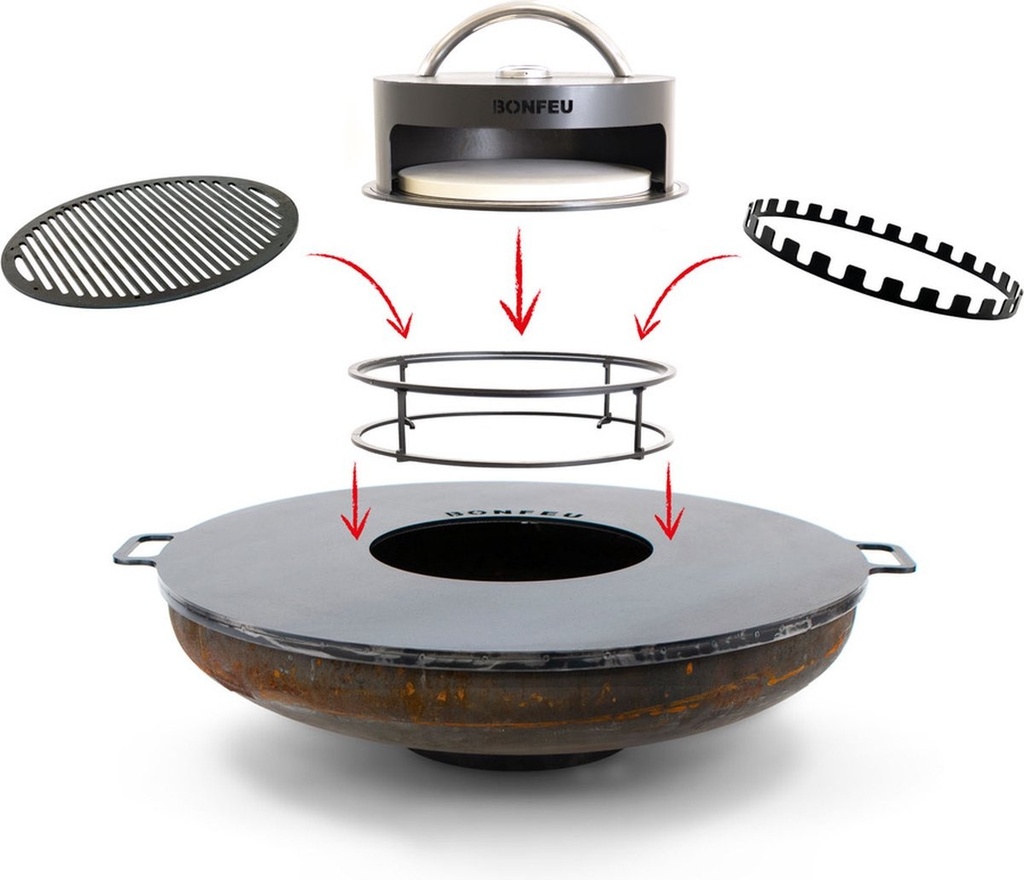 Bonfeu BonPizza Oven + Steen met andere accessoires