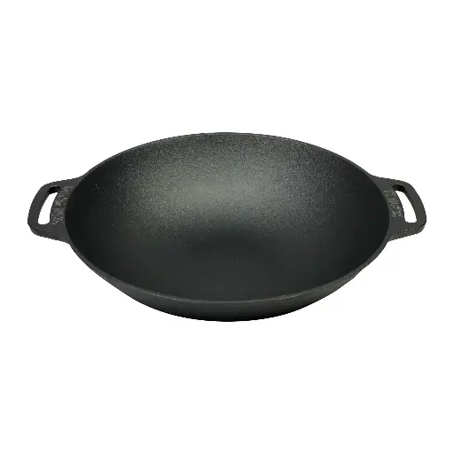 Valhal Outdoor Wokpan Gietijzer met handgrepen - 36 cm